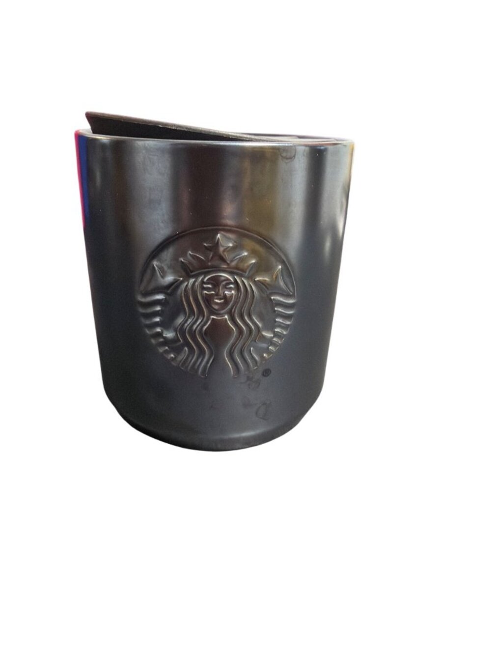 Starbucks Black Iridescent Mug Logo 2020 Secure Lid 8 oz Handleless Ceramic